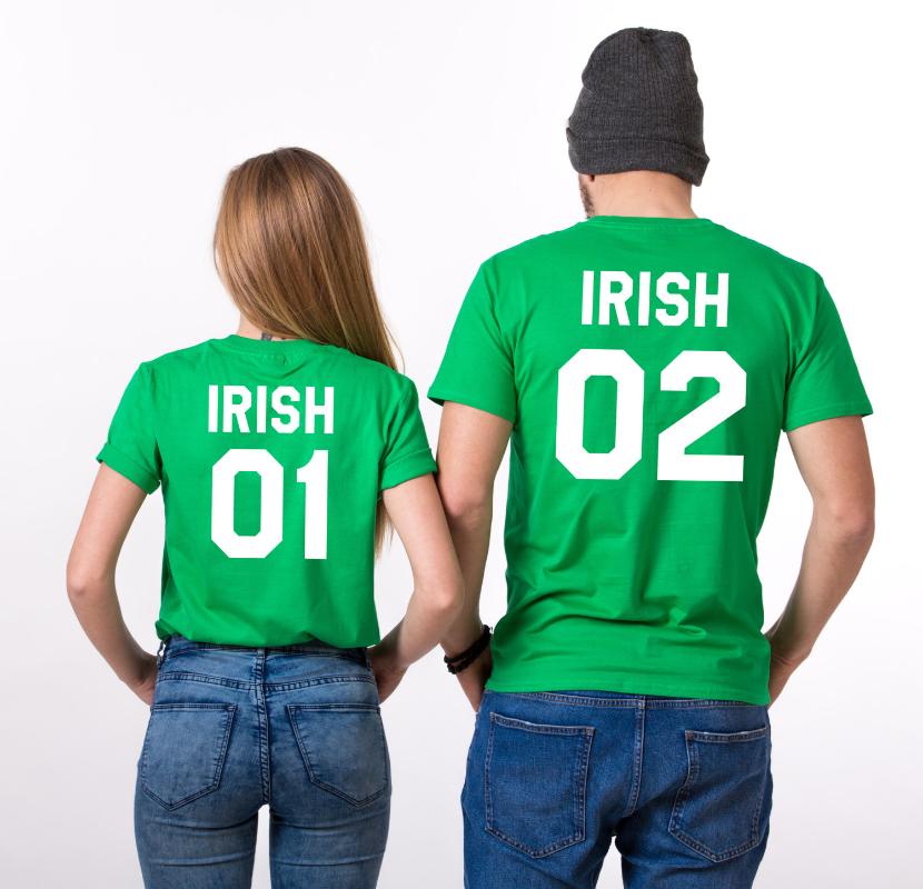 

Women' T-Shirt Irish 01 02 St Patrick Day T Shirts Couple For Lovers Casual Match Clothes Summer Valentine' Tops Tee, Gray