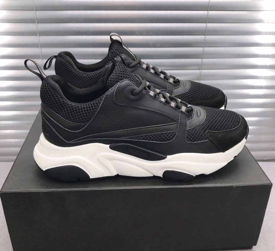 

New Release B22 Sneaker Low-Top Luxurys Designers Shoes White Black Grey Technical Mesh Smooth Calfskin Runner Sports b22 vintage Chunky Sneakers, Color 14