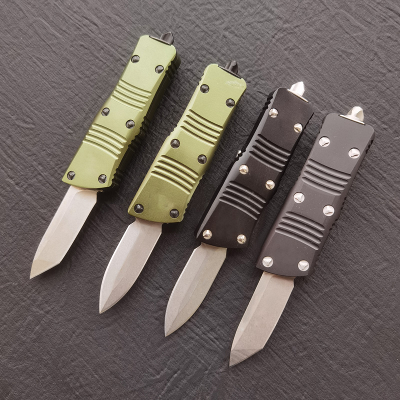 

NEW Mini Automatic Knives 5.5'' Matte D2 Steel Blade Black Green Aluminum Handle Outdoor Camping Tactical Knife Pocket self-defense knife