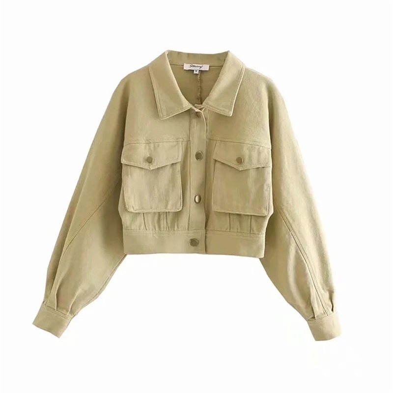 

Vintage Stylish Loose Solid Color Jacket Coat Women Fashion Lapel Collar Long Sleeve Loose Chic Top 210520, As picture