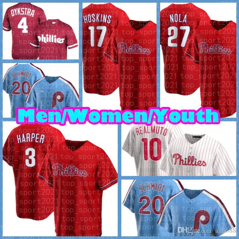 

Phillies Jerseys 27 Aaron Nola 17 Rhys Hoskins Bryce 3 Harper J.T. Realmuto Jean Segura Baseball Didi Gregorius Adam Haseley Mike Schmidt, Custom cool base men jersey