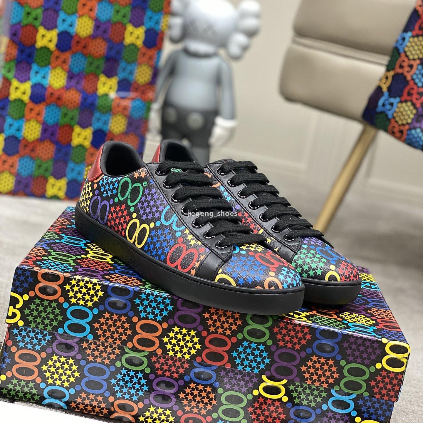 

2021ss Best quality luxury designer true leather ace shoes mens women shoes size 35-44 leisure shoes with box dust bag, As picture 2