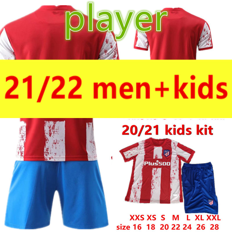 

Player 21 22 JOÃO FÉLIX Atletico Soccer Jerseys de Madrid 2022 Suarez CORREA KOKE Dembélé Carrasco M.LLORENTE Men Kids Kit football jersey, Black;yellow