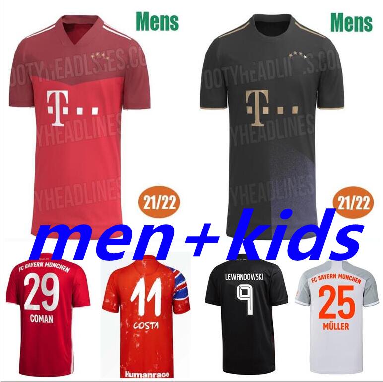 

2021 DAVIES bAyerN Soccer Jerseys SANE LEWANDOWSKI Long Sleeve MUNCHEN MULLER GNABRY munich Football Shirt 21 22 Mens Kids Kit HRFC, Black;yellow