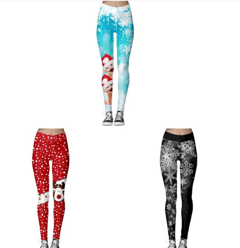 

Women' Leggings Christmas Trousers For Women Lady Casual Elasticity Skinny Leggins Mujer High Waist Workout Printing Stretchy Pants