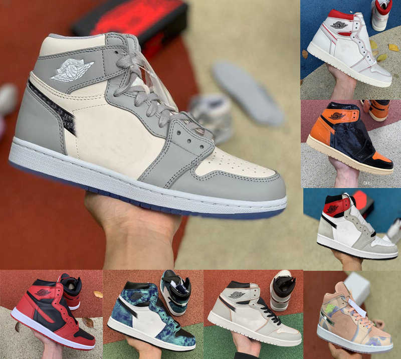

2021 Basketball Shoes 1s High OG Obsidian UNC Smoky gray Sports sneakers Jumpman 1 Men Shattered Backboard 3.0 Trainers Travis Scotts Shoes, Black