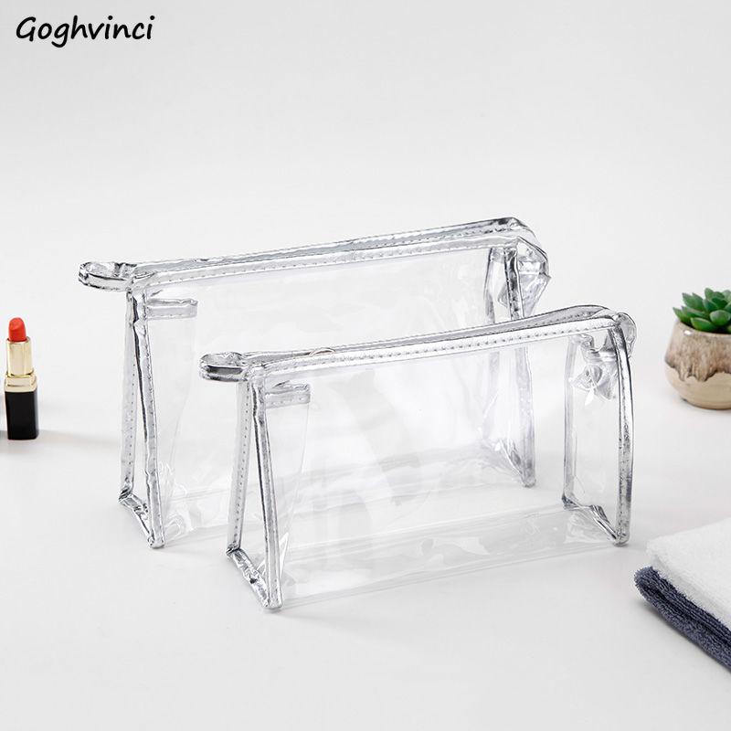 

Cosmetic Bags Transparent 4 Colors Simple Fashion Portable Folding Women Men Toiletry Makeup Bag Korean Multi-function Chic & Cases