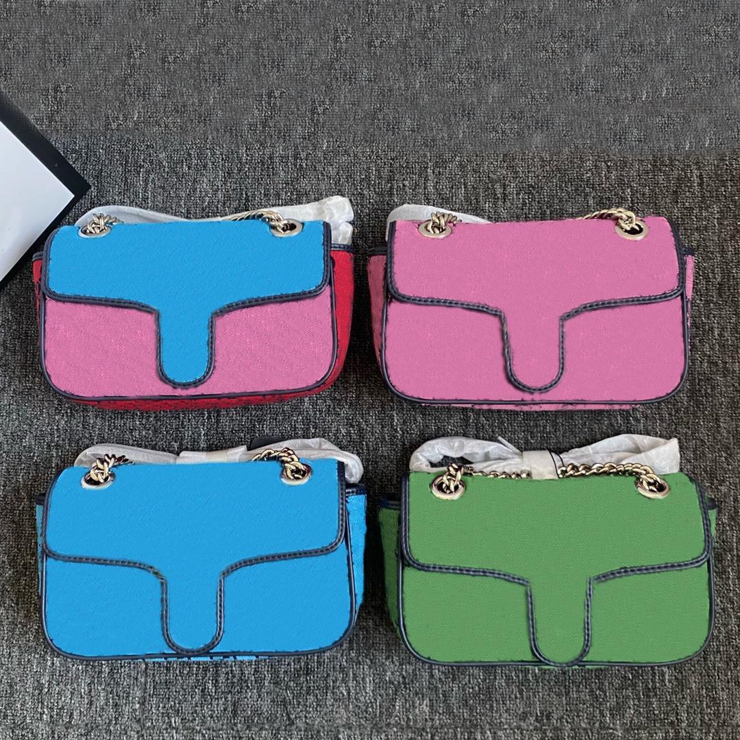 

high quality Good top bag Women Luxurys Designers Shoulder Handbag Handbags canvas Classic Crossbody Bags Silver Chain Tote Messenger #6158, Size 26x17x18 cm