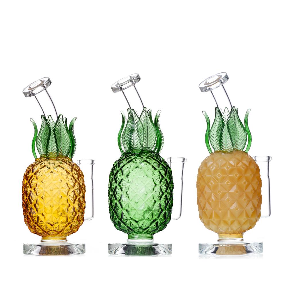 

2021 Hookahs Pineapple Glass Bongs Smoke Pipe Dab Rigs Water Bong Smoking Pipes Design 7.8 Inch Height 14.4mm Joint with Quartz Banger Or Slide Bowl