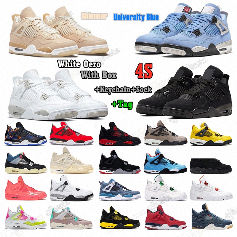 

Designer Jumpman 4 Basketball lightning 4s Bred Shoes shimmer White Oreo University Blue Union Black Cat Sail Fire red mens trainers Sneakers