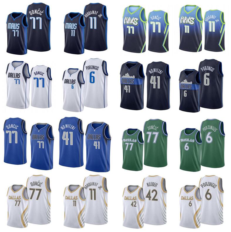 

Men S-2XL basketball Jerseys 77Luka Doncic 41 Nowitzki 6Kristaps Porzingis 11Tim Hardaway Jr. 13Jalen Brunson 0 Richardson white black blue City version Jersey, Style 12