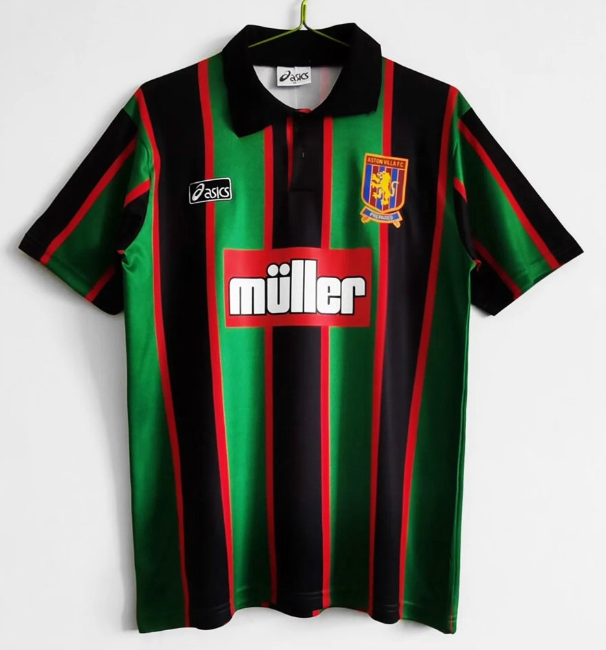 

Retro Fans jerseys 1993 1994 Aston Villa away soccer jersey shirt, Black
