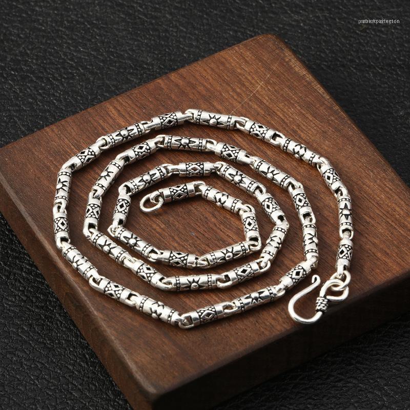 

Chains Wholesale S925 Sterling Silver Jewelry Retro Thai Star Cylinder Versatile Necklace Male Creative Hipster Necklace1