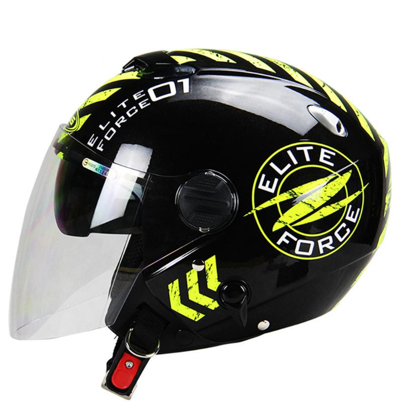 

Motorcycle Helmets Helmet Double Lens Half ZS-202FB Inner Sunglasses 3/4 Elastic Black L Code, White