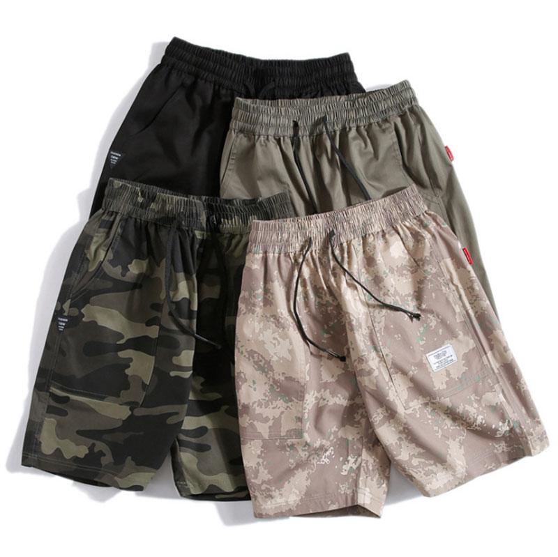 

Men's Shorts Summer 2021 Cargo Military-Style Camouflage Multi-Pocket Casual Cotton Brand Clothing, Black