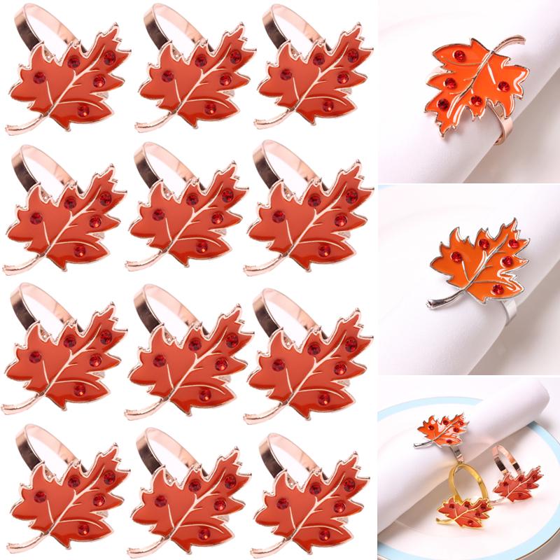 

Napkin Rings 12PCS Drop Oil Orange Buckle Halloween Table Decoration Ring Paper