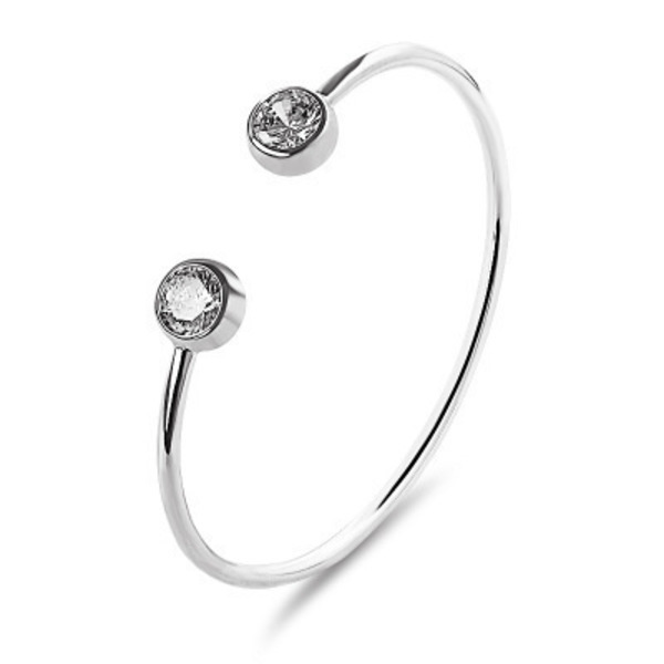 

Fashion Silver Color Gold Women's Bangles Rhinestone Open Cuff Bracelet Wristband for Festival Anniversary Jewelry Q0719