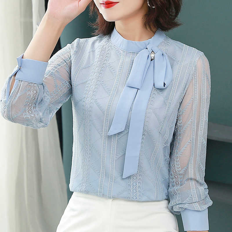 

Womens Tops And Blouses Long Sleeve Blue Hollow Lace Blouse Women Shirts Blouse Women Blusa Feminina Womens Tops And Blouses C77 210602, Apricot