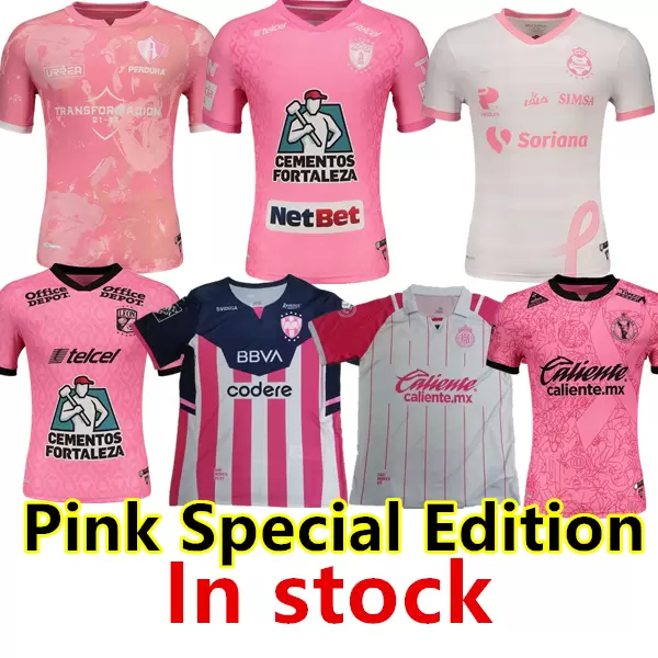 

2021 2022 MX liga Club Pink Special Edition Soccer Jerseys Monterrey Pachuca UNAM LEON NAUL Chivas Santos Tijuana Alates kit Camisas de Futebol Football Shirts