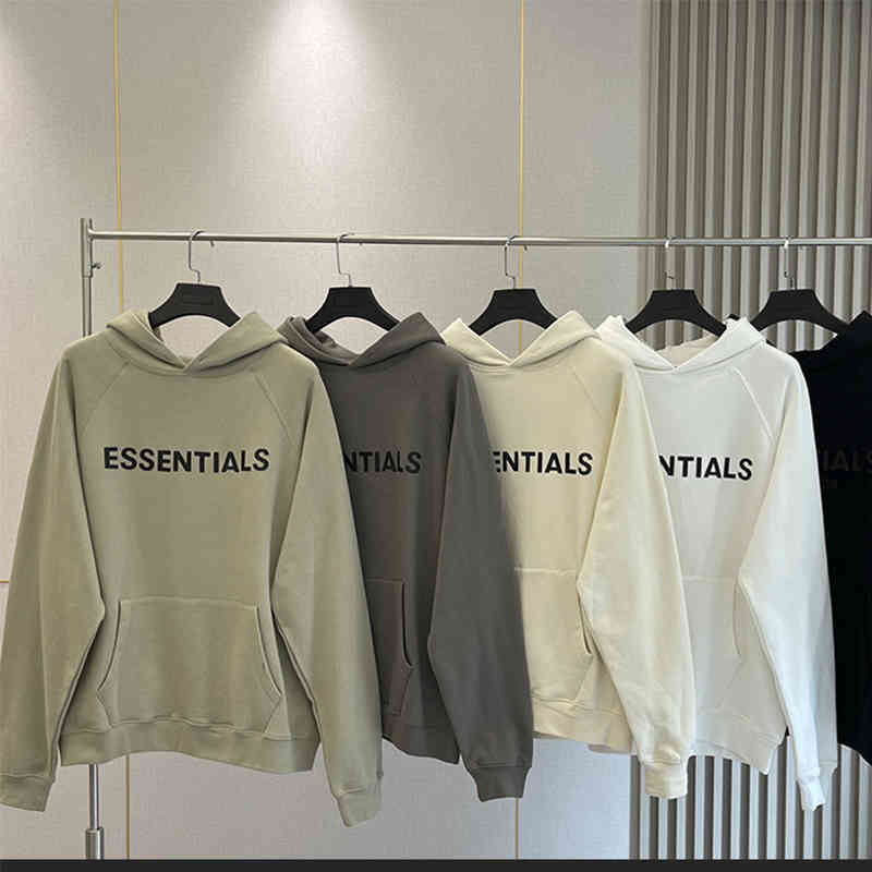 

Fw21 Essentials Men's Travel Hoodie Sweater Brand Jerry Lorenzo Rubber Print Letters Hip Hop High Street Unisex Oversized, White