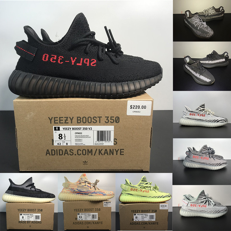 2022 Adidas Yeezy Boost 350 V2 AAAAA Quality Running Shoes Hot SPLY Bred New MX Oat Yeezreel Yecheil Cinder Black Zebra 3M Reflective Sneakers Men W