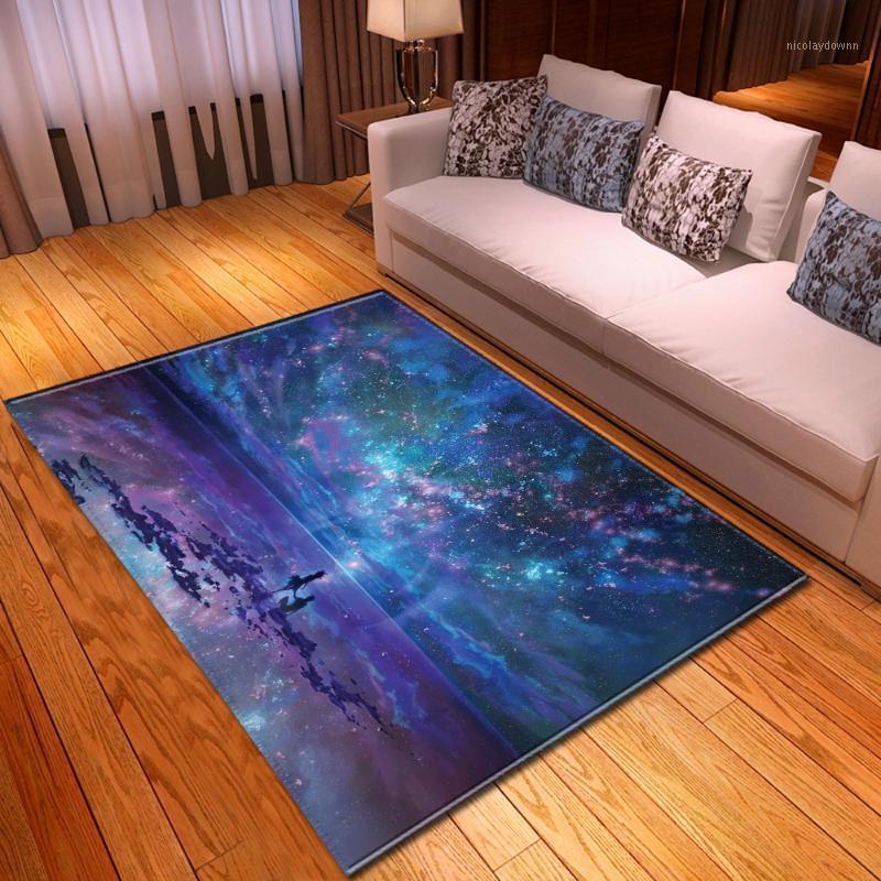 

Carpets Cartoon Space Universe Planet For Kids Bedroom Play Mat Soft Flannel Children Decorate Rugs Room Floor Home Game