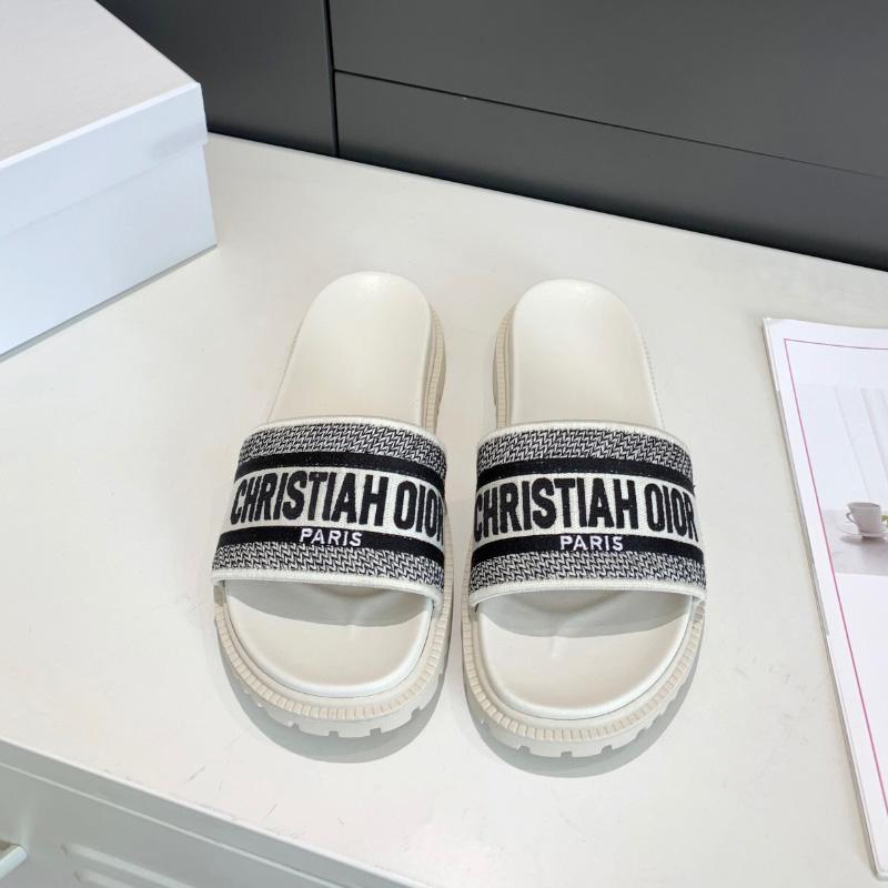 

High Quality Women's Shoes High Band Slipper Reverse Letter Embroidered Luxury Designers Brand Dway Slides Platform Sandals Casual Flats Slippers Factory Footwear, Red