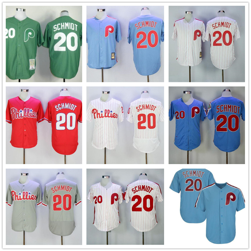 

Philadelphia Retro Retire 1983 Vintage 20 Mike Schmidt Baseball Jersey Men Women youth Blue Black Grey Cool Base Flexbase Pinstripe Stitched Good Quality, As shown in illustration