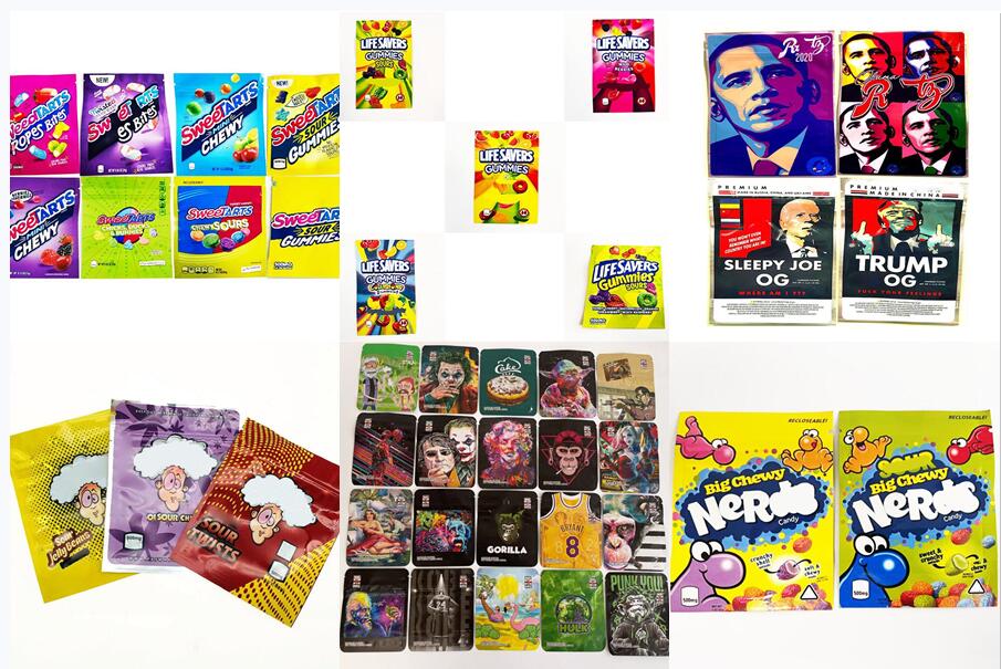

500mg Sweetarts Gummies ur Packaging Weedtarts Bag Rope Bites Gummy Mylar Bags Edibles Packing Pouch Errlli Sharks