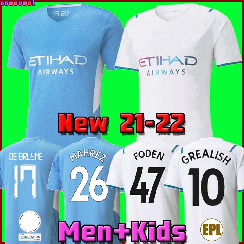 

Top thailand quality Manchester soccer jerseys 21 22 MAN GREALISH STERLING FERRAN DE BRUYNE FODEN 2021 2022 football shirts men + kids kit sets uniform 888, 21/22 away kids