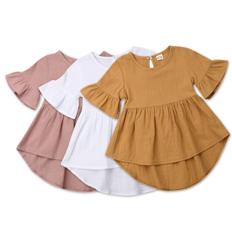 

Girl's Dresses Toddler Baby Girls Dress Summer Tutu Party Holiday Short Sleeve For Solid Clothes, Red;yellow