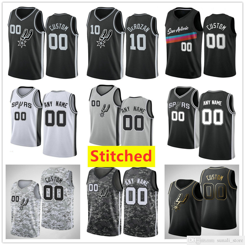 

Stitched Basketball Jerseys DeMar DeRozan Keldon Johnson Derrick White Devin Vassell Dejounte Murray Patty Mills Lonnie Walker IV Rudy Gay Trey Lyles Jakob Poeltl, Men black