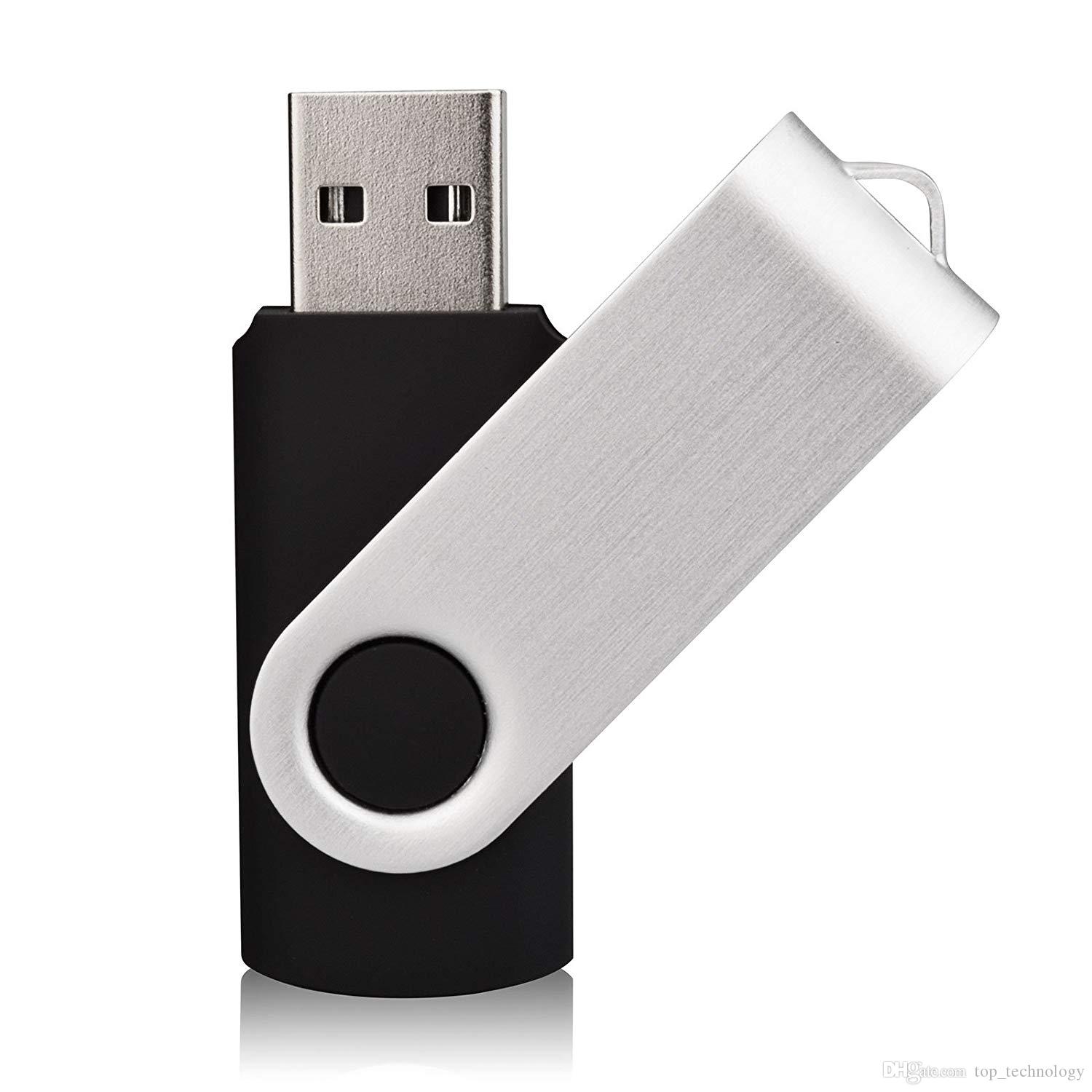 

Custom Logo 1GB 2GB 4G 8GB 16GB 32GB 64GB USB Flash Drives USB2.0 Drive Memory Stick Fold Storage Thumb Pen Swivel Design Black