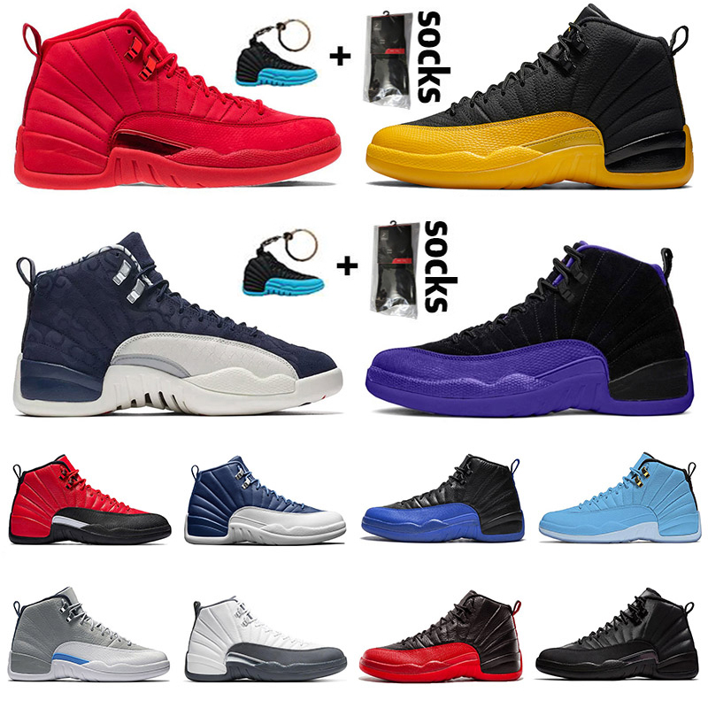 

12 Men Basketball Shoes Jumpman 12s Stone Gamma Blue FIBA Cllege Navy Michigan Bulls Gym red Black Wolf Grey NYC Mens Trainers Sneakers, Bubble packaging bag