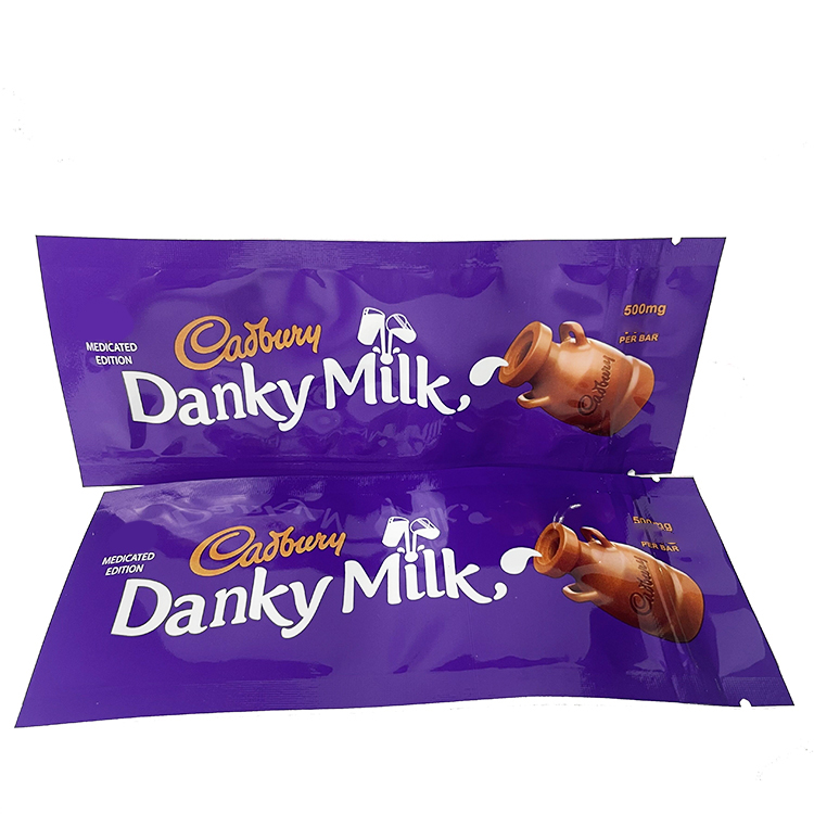 

Danky milk 500mg chocolate bar packaging bag empty snack mylar bags with zipper smell proof