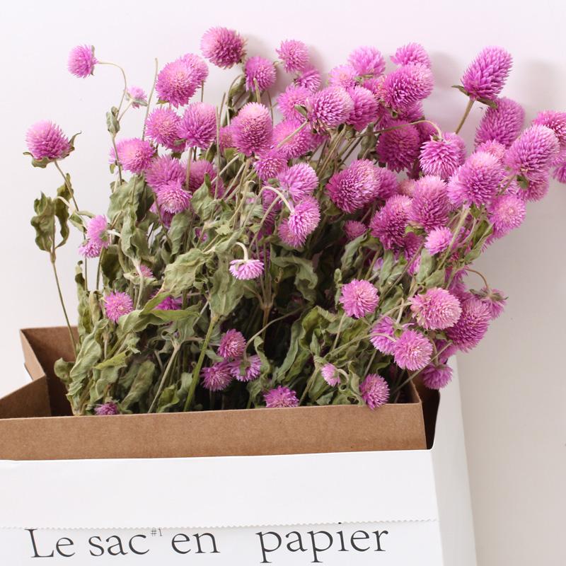 

Decorative Flowers & Wreaths 45 Head Globe Amaranth Dried Flower Bouquet Rose Pink Purple Gomphrena Globosa Pressed For Home Wedding Party D