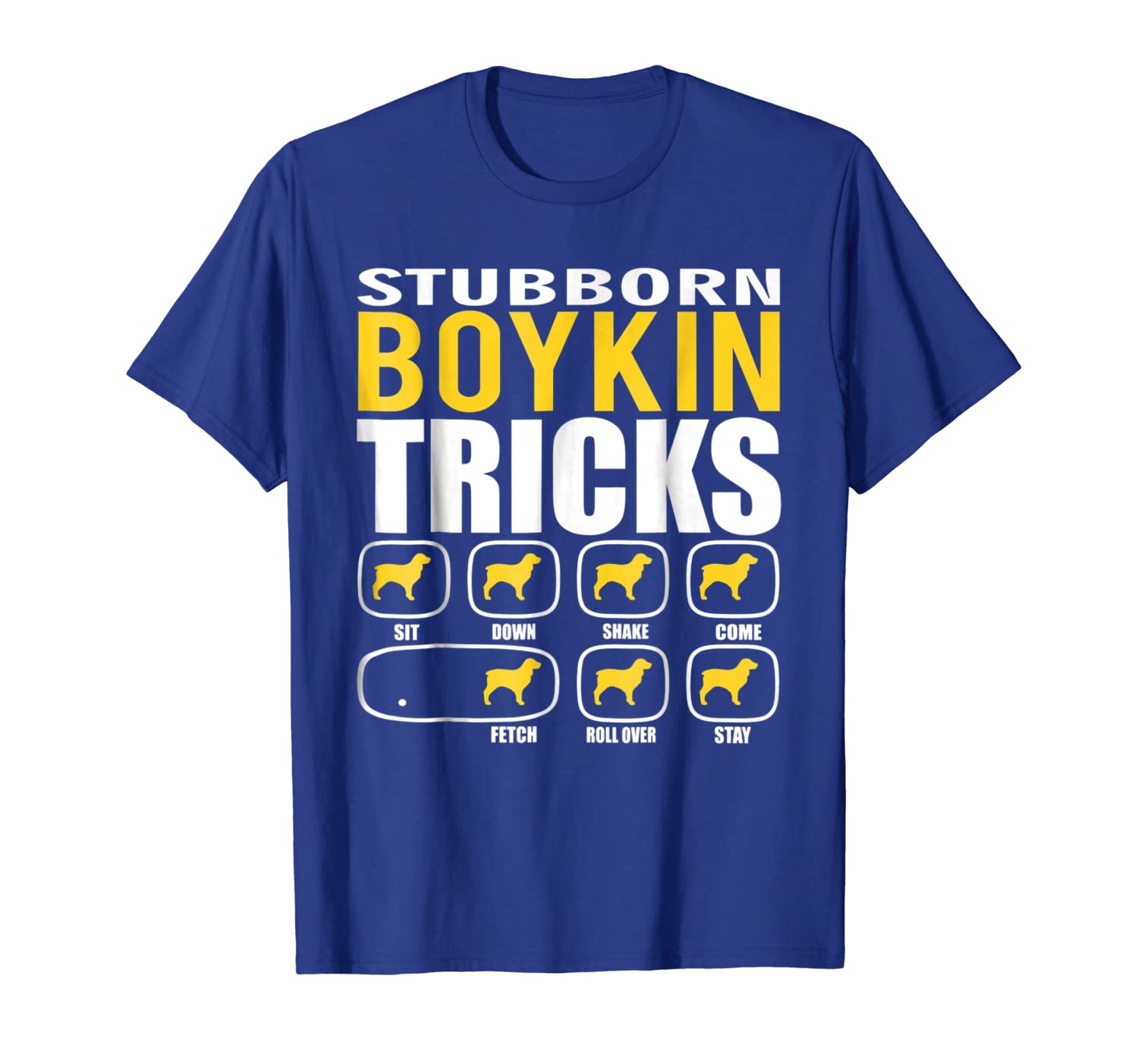 

stubborn boykin spaniel tricks funny t-shirt, White;black