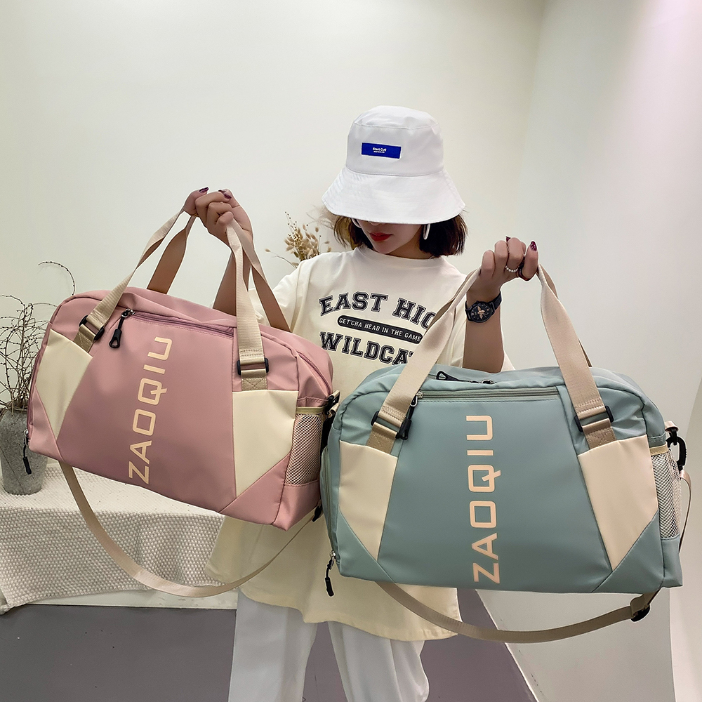 

ladies shoulder bags simple atmosphere contrast color travel bag outdoor sports fitness dry and wet separation women handbags small fresh fashion handbag 8 colors, Blue