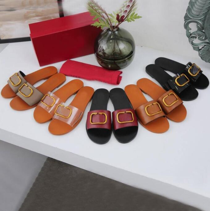 

big V women sandals designer buckle slippers fashion summer Womens flat beach sandal top luxury ladies cool slides shoes large size 35, Colour4