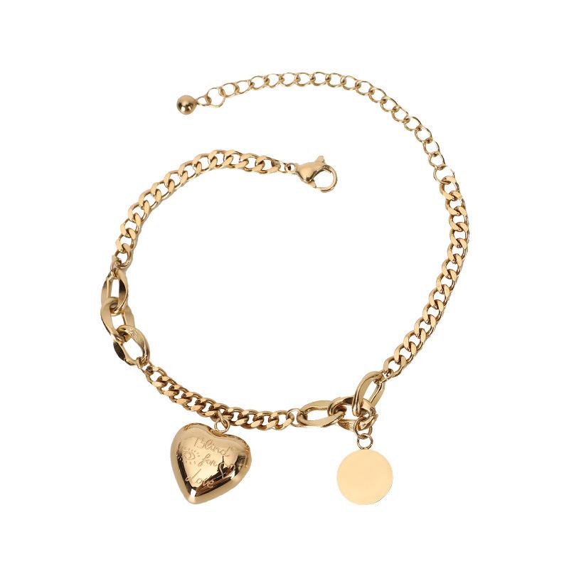 Pendant Necklaces Light Luxury Fashion Heart Shaped Titanium Steel Rose Gold Cute Kawaii Charms Bracelet Jewelry Gift For Women 2021-image-710520928