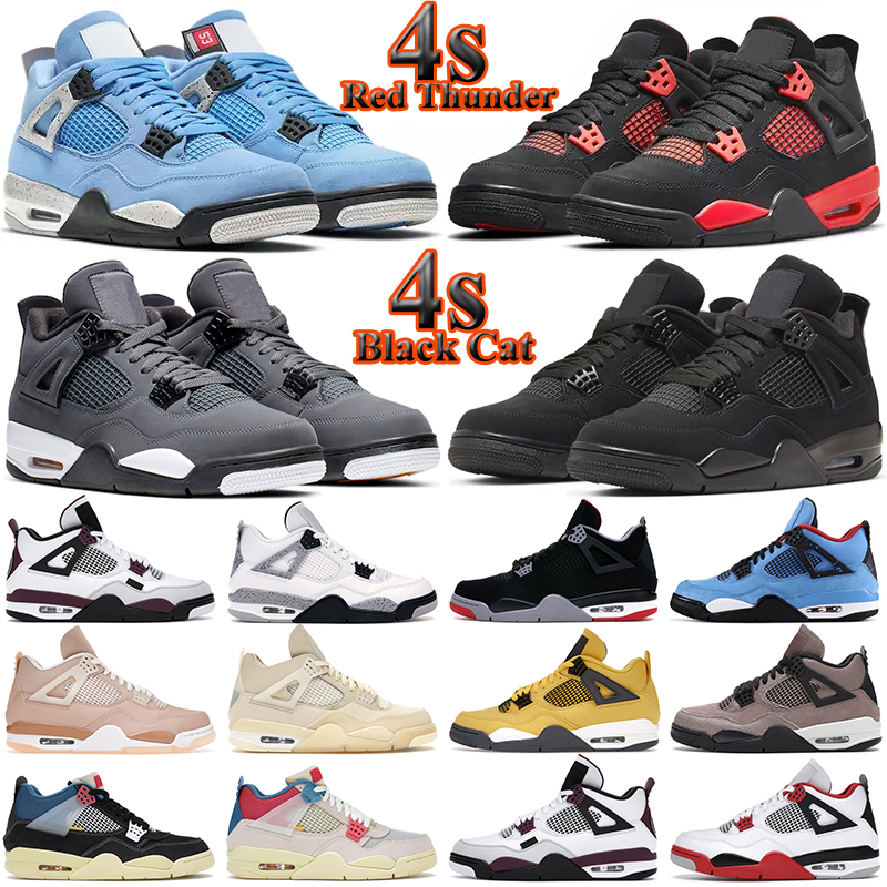 

Hotsale Basketball Shoes 4s Jumpman 4 mens womens Black Cat University Blue Sail Red White Oreo Thunder Wild Things travis scotts men outdoor trainers sneakers, 4s #25