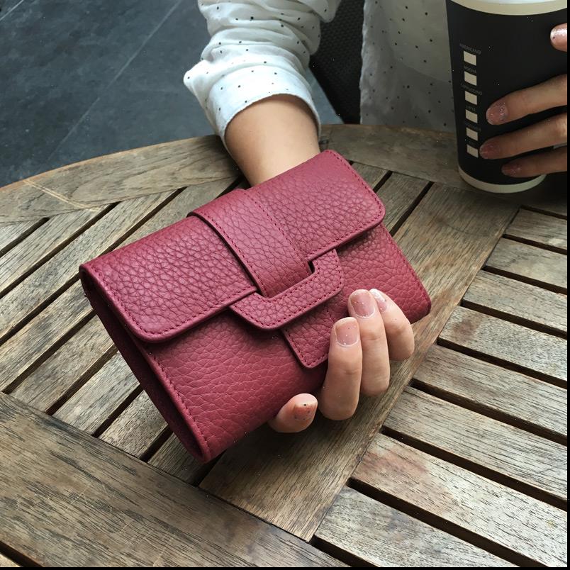 

genuine leather fashion women purse hasp girls wallets card holder designer high capacity money bag purses, Red;black