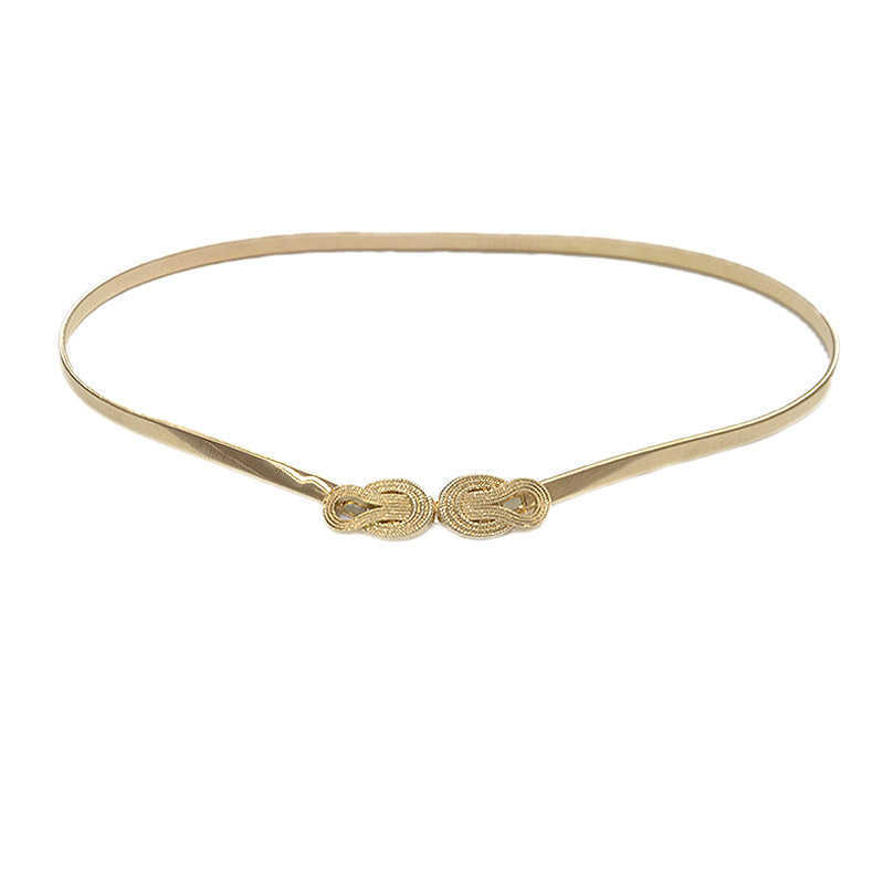 

Elastic silvery Wedding Skinny for Gold Cummerbunds Female Waist Shape Belt Metal Designer Belt Belts Women Leaf Girl Stretch P0817, Black