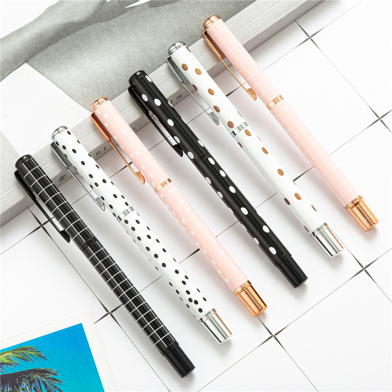 

14.0 x 1.0 cm striped metal signature pen wholesale advertising gift pen creative dot metal gel pen