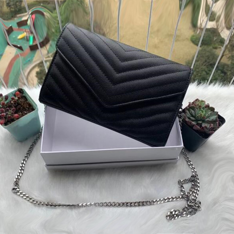 

Shoulder bag Pu leather Fashion Gold chain bags black Female women crossbody handbag