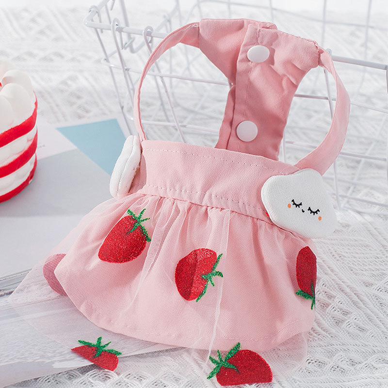 

Pet Dog Cat Strawberry Princess Dresses Dog Thin Sweet Dress for Small Girl Dog Cat Cute Pet Skirt Puppy Clothes, Pink