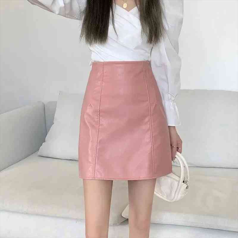 

Heydress Autumn High Waist Skrit Pu Faux Leather Women Skirt Pink Yellow Black Green Blue Zipper Mini Skirt Women