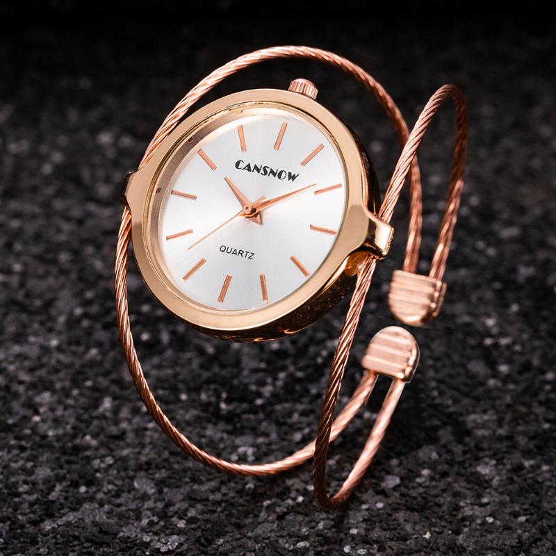 Simple Bangle Bracelet Women Watches 2021 Design Elegant Dress Romantic Wristwatch Fashion Girls Rose Gold Watch Wristwatches-image-697475437