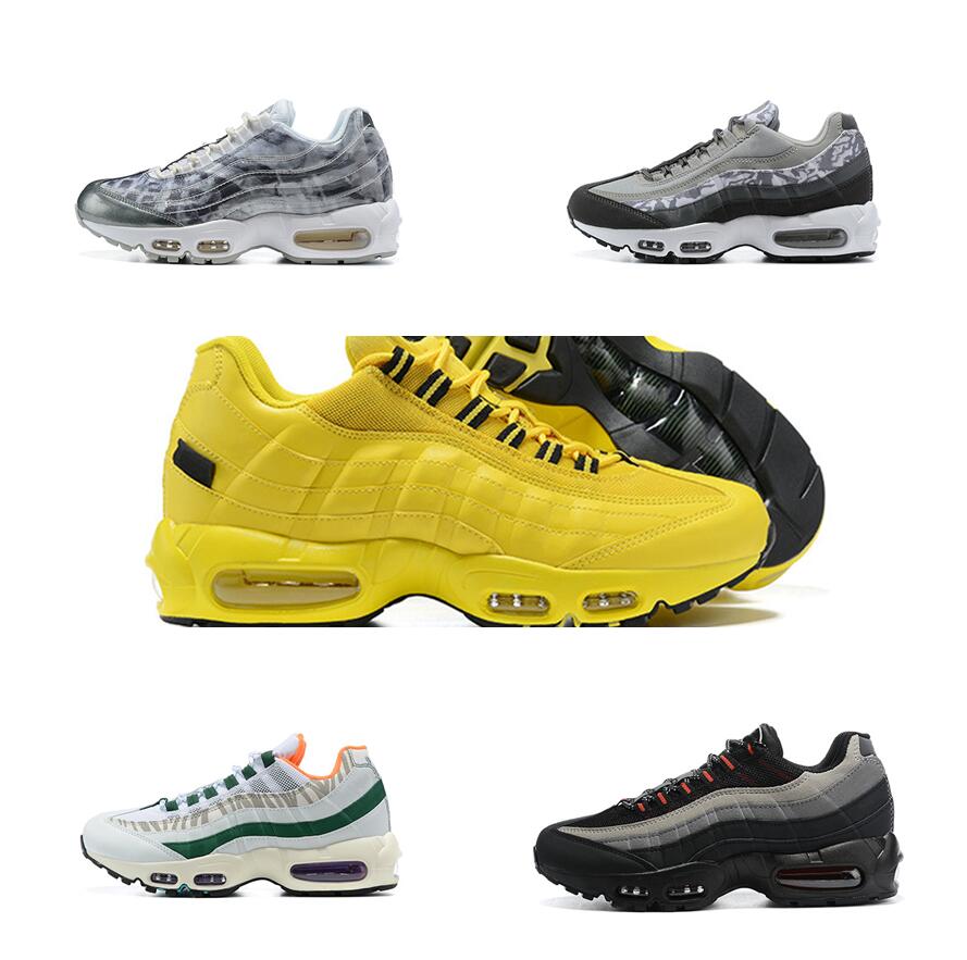 

95 Women Men Running Shoes 95s OG Neon Greedy Black Laser Blue Fuchsia Worldwide Mens Womens Outdoor Sports Trainers Sneakers Walking Jogging knit shoes, Box