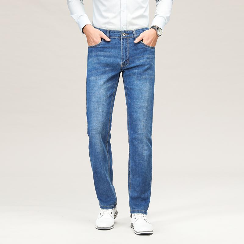 Men's Jeans 2021 Autumn Winter Raight Fit Men Classic Casual Blue Business Stretch Pants Male Denim Trousers
